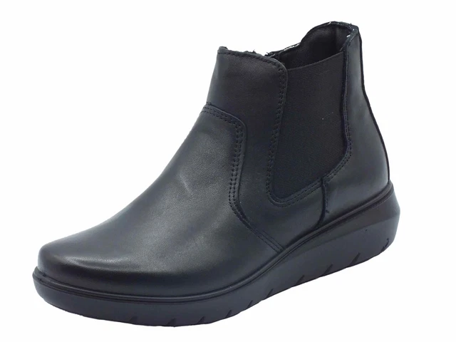 ENVAL SOFT Sandali Donna In Pelle Arancione Con Zeppa E Chiusura A Strappo - Modello 7778811
