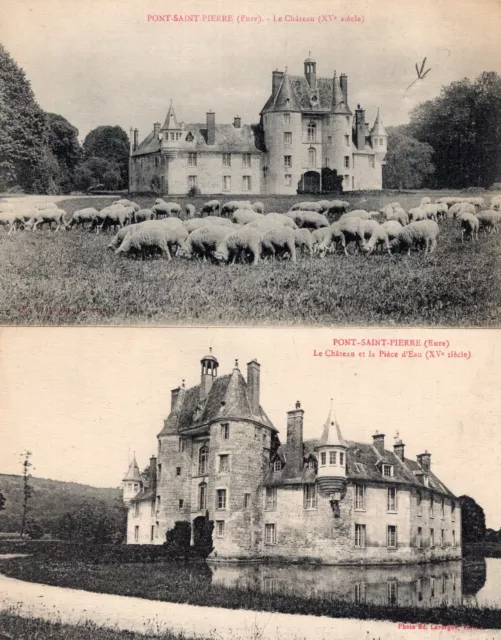 *39488 cpa 27 set of 2 cards Pont Saint Pierre