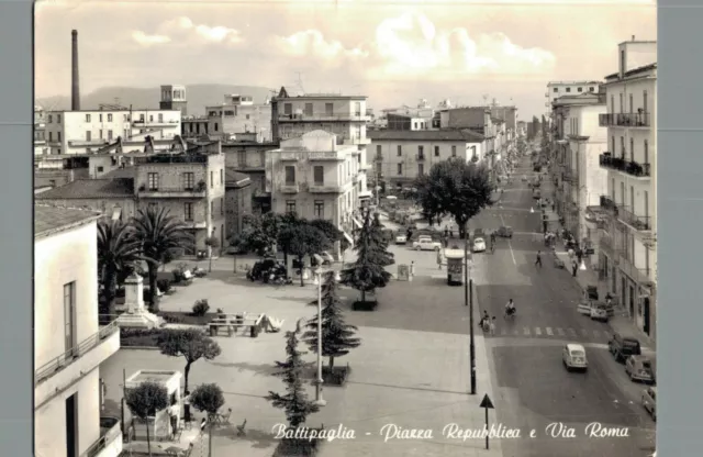 Salerno Battipaglia piazza Repubblica e via Roma spedita f. grande