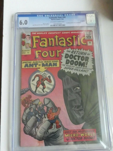 Fantastic Four 16 cgc 6.0 Marvel 1963 Ant-Man crossover Dr Doom