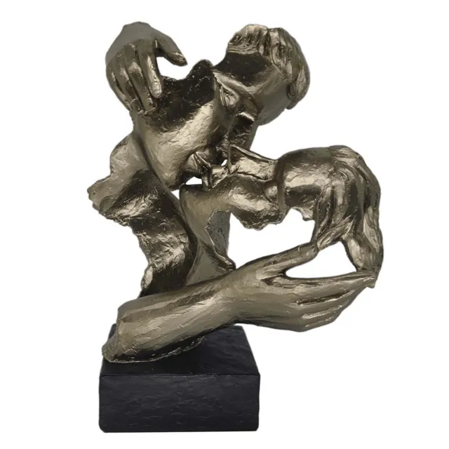 38 cm Bronze Polyresin Küssen Paar Figur Skulptur Ornament Kunst Wohnkultur
