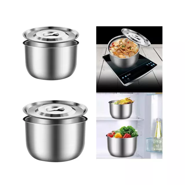 Stainless Steel Basin Egg Mixing Bowl with Lid for Baking Snacks Kitchen