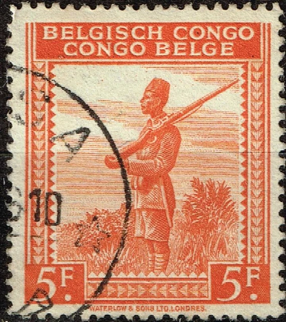 Belgian Congo African Tribal Soldier stamp 1942