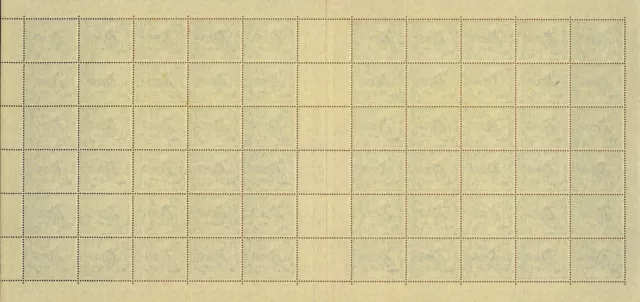 1947 Australian Cwlth Authority Full Sheet 60x 31/2d Blue Newcastle Steel Stamps 3