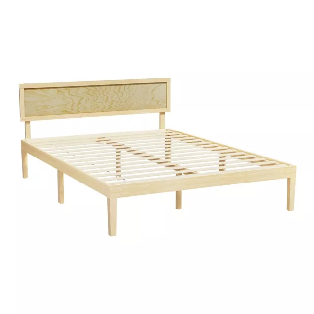 Artiss Bed Frame Queen Size Wooden Base Mattress Platform Timber Pine YUMI 2