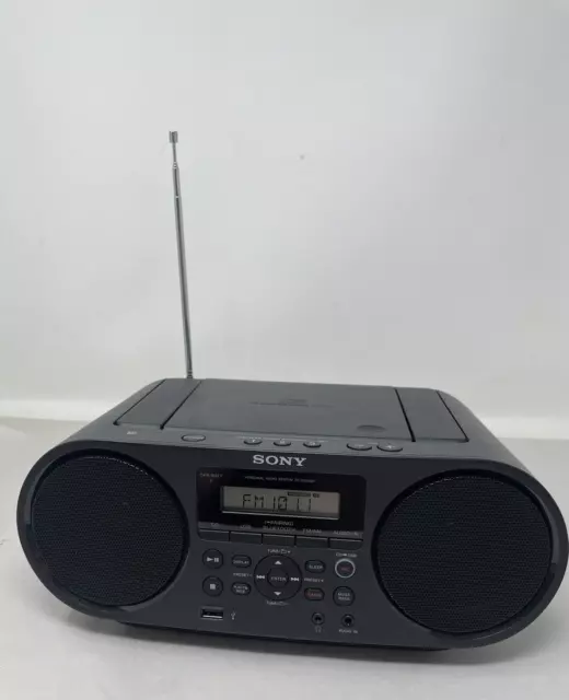 Sony ZS-RS60BT CD Bluetooth AM/FM USB Headphone/Line-in Boombox Tested - NO CORD