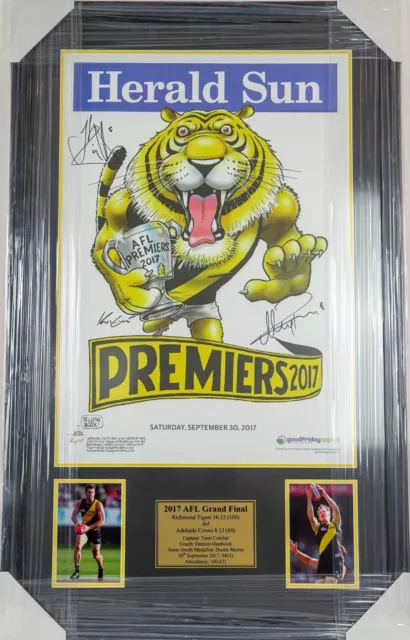 Mark Knight Framed poster signed by Alex Rance & Jack Riewoldt 2017 Premiers