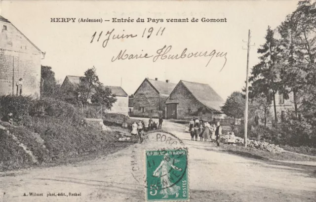 CPA 08 HERPY (Ardennes) Entrée du Pays venant de Gomont