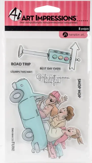 Art Impressions Clear Rubber Stamps-Road Trip