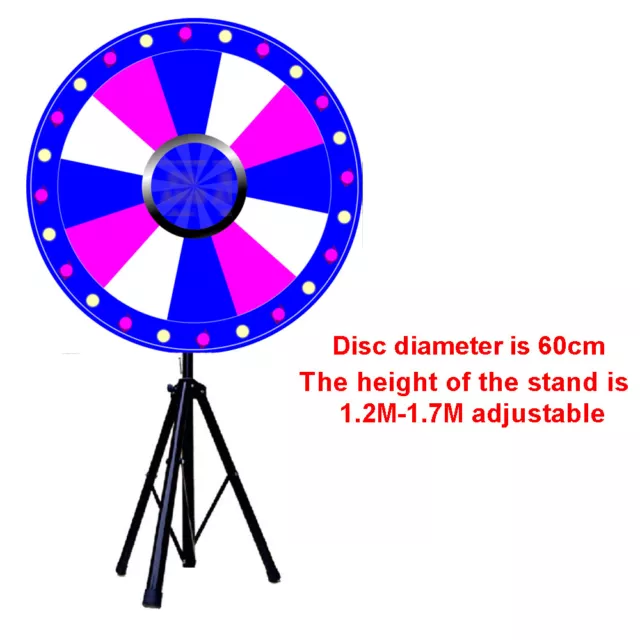 24" Prize Wheel Dry Erase Wheel of Fortune Spinning Wheel 12 Slots Tripod Stand