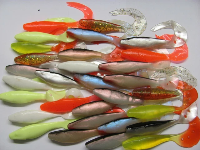 Set 30 Aew Gummifische Pike Lady Hecht Barsch Zander Köder Wobbler Twister Lures