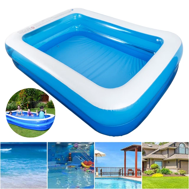 Aufblasbarer Pool Rechteckig – Großes Planschbecken Für Kinder & Erwachsene, Garten Pool Outdoor