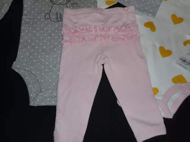Cute Carters 3-Piece Bunny & Hearts Pants Outfit Clothes - Infant Size 6 Months 4