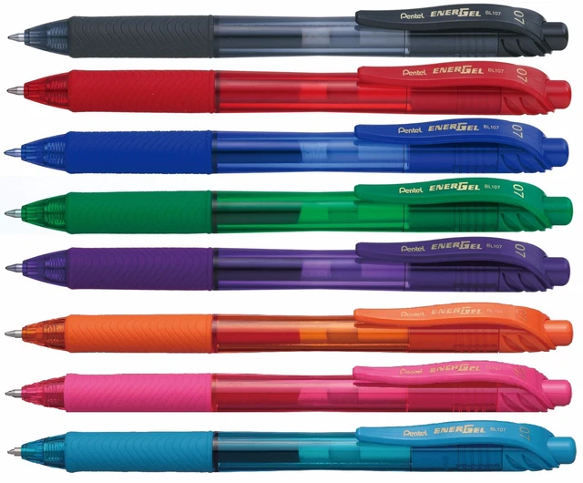 Stylos Roller Pentel EnerGel Plus Lot De 12 - Encre Bleue, Pointe 1,0 Mm, Séchage Rapide - Poignée Caoutchouc Confort