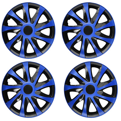 14" Wheel Covers Hub Caps 14 Inch Wheel Trims Trim Set Of 4 Plastic [DRAC BLUE]