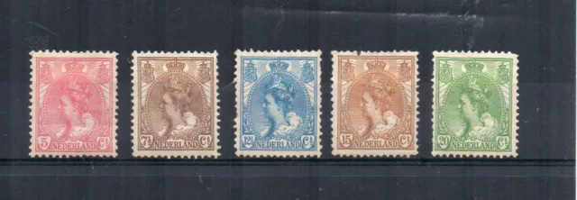 Niederlande 1899-1923 5c,7 1/2c,12 1/2c Und 15c Queen Wilhelmina MM