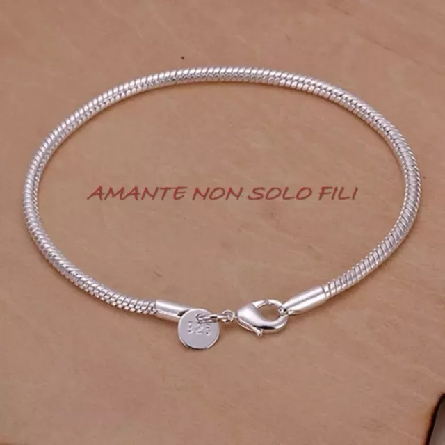 Bracciale Braccialetto Uomo/Donna in metallo placcato argento 925 - Idea regalo