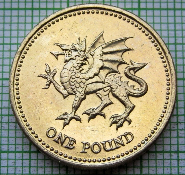 GREAT BRITAIN 2000 1 POUND, Heraldic Emblems series – WALES WELSH DRAGON, UNC 3