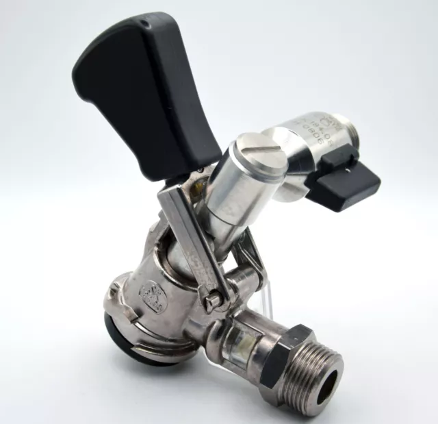 NEU! Korb Zapfkopf 90° Thekenanstich Absperrhahn Micro Matic Typ S Keg  Co2 3/4