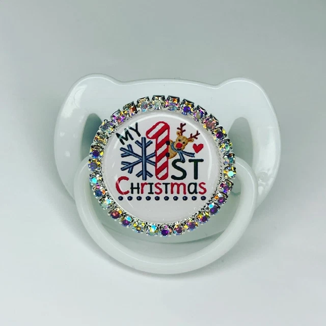 Navidad Mi primer bebé ficticio clip chupete rosa azul baby shower regalo niñas niños