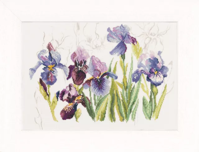 Lanarte Counted Cross Stitch Kit: Irises (Linen)