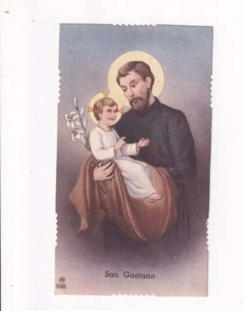 Santino Holy Card Antico Preghiera San Gaetano Preghiera 1898