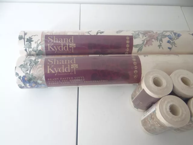 Shand Kydd Floral Ready Pasted Vinyl Wallpaper X2 Rolls 76105 & Border 76050 X4