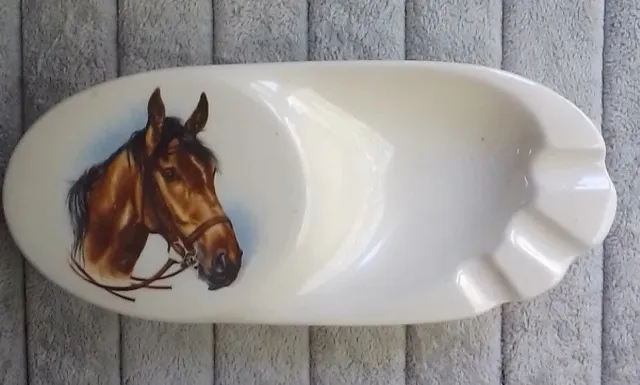 Vintage Ceramic Horse Ashtray/ Trinket Tray