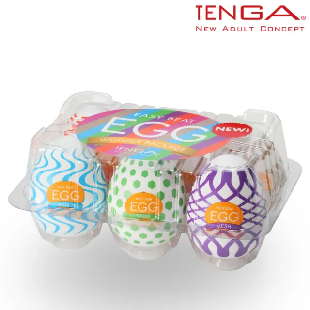 TENGA Egg Wonder 6 Styles Pack - Mesh/Stud/Wind/Tube/Curl/Ring Handjob Stroker