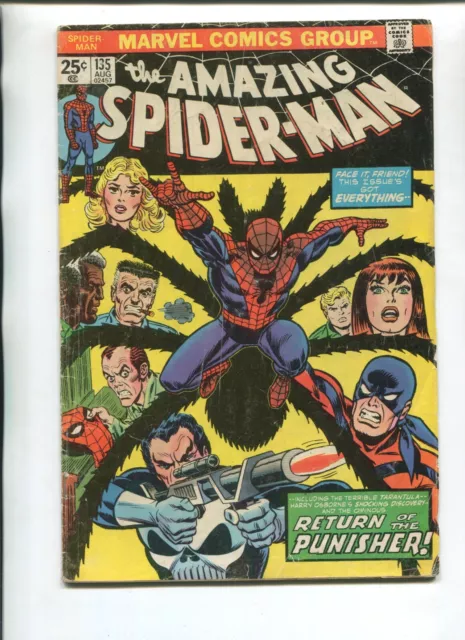 Amazing Spider-Man 135 Low Grade Missing Page W/Mvs V1 1974! 2Nd Full Punisher!!