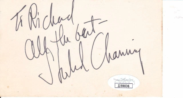 STOCKARD CHANNING Signed To Richard 3x5 Index Card Actress/Grease JSA JJ59036