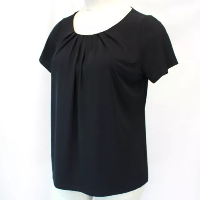 Worthington Plus Black Stretchy Travelers Shirt Blouse Top 1X