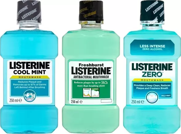 Listerine Total Oral Care Mint Antibacterial Mouthwash Teeth & Gum Cool Mint