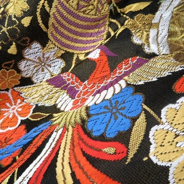 Japanese Kimono Uchikake Luxurious Wedding Embroidery Pure Silk Gold/Black K480 19
