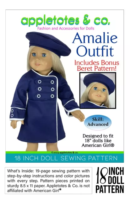 American Girl Doll Sewing Pattern - Amalie Outfit Sewing Pattern for 18" Dolls