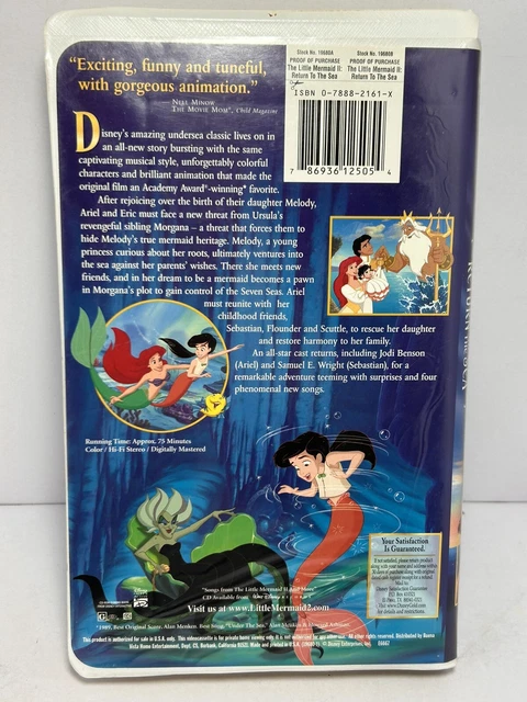 WALT DISNEY THE Little Mermaid II Return To The Sea VHS Clamshell £3.67 ...
