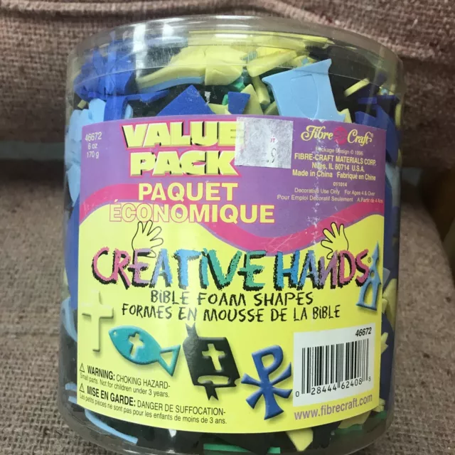 BIBLE FOAM SHAPES Assorted Craft  Creative Hands Bucket Tub Value Packs. NEW FUN