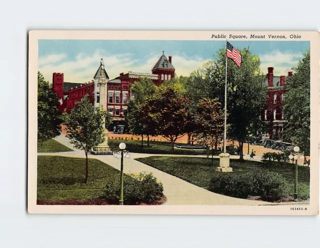 Postcard Public Square, Mount Vernon, Ohio