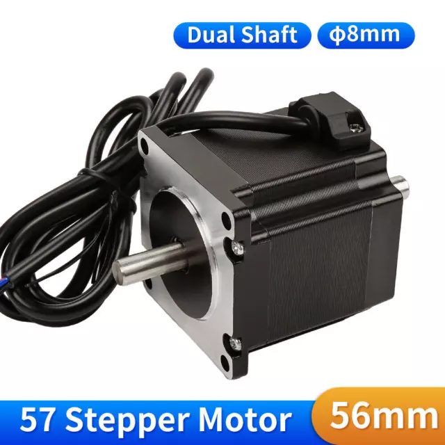 LUNYEE Nema23 Stepper Motor 57*56mm Φ8mm Double Shaft For 3D Printer CNC Machine