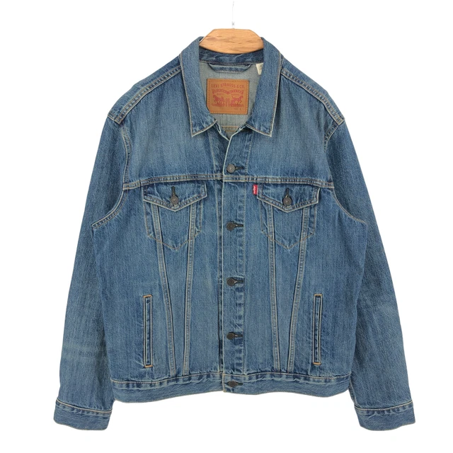 Veste En Jean Trucker Levi's Vintage Pour Hommes - Taille S, Occasion Très Bon état