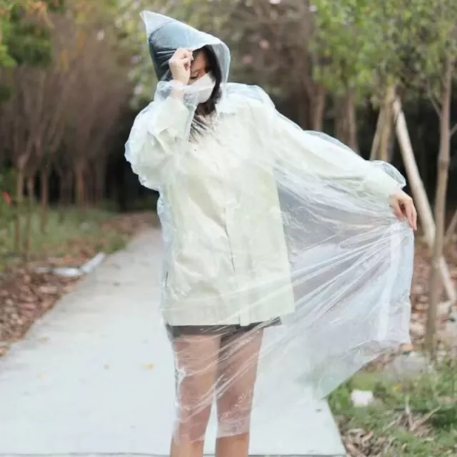 CONVENIENT DISPOSABLE ADULT Emergency Waterproof Poncho Hiking Camping ...