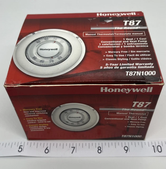 HONEYWELL T87N1000 24V Round NonProgrammable Thermostat Heat Cool Fan