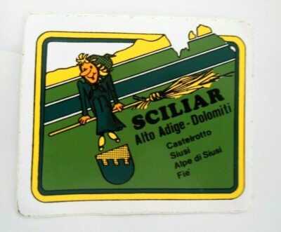 Adige Souvenir-Aufkleber Schlerngebiet Alto Adige Dolomiti Kastelruth Seiseralm Strega 