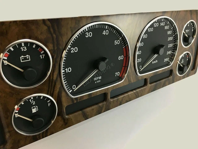 Jaguar Xj6 Xj II X300 1994-1997 Cerclages De Compteur Alluminio Anneaux Cromato