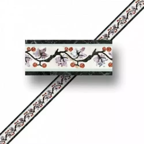 Dolls House Faux Marble Wallpaper Border Miniature 1:24 Scale 1/2in Berries