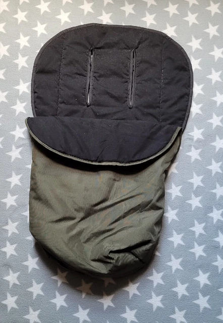 Saco de dormir genuino Mothercare Journey con dedos acogedores pies manguito verde caqui y negro