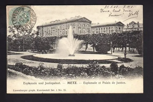 METZ moselle 57 esplanade et palais de justice CPA 1905