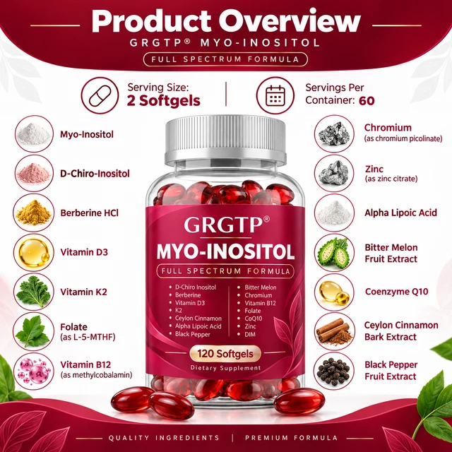 MYO-INOSITOL FULL SPECTRUM Formula 120 Softgels Hormone Balance PCOS £ ...