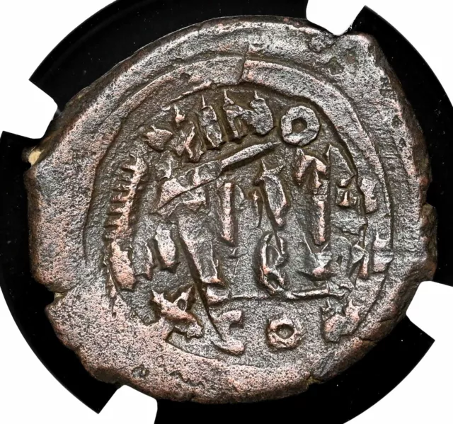 BYZANTINE. Heraclius, with Heraclius Constantine, AD 610-641. Æ Follis, NGC VF