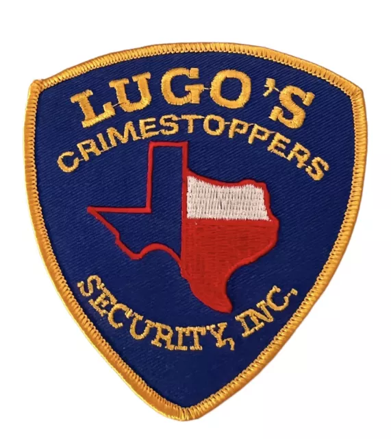 LUGO’S CRIMESTOPPERS Security Inc. Embroidered Patch Texas 4” Laredo TX  Navy